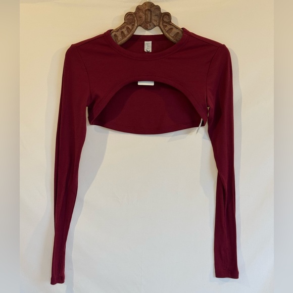 Old Navy Tops - Old Navy Burgundy Long Sleeve Crop Top